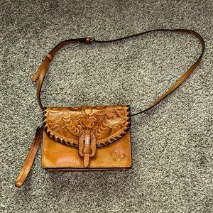Patricia Nash Tan Leather Crossbody Bag